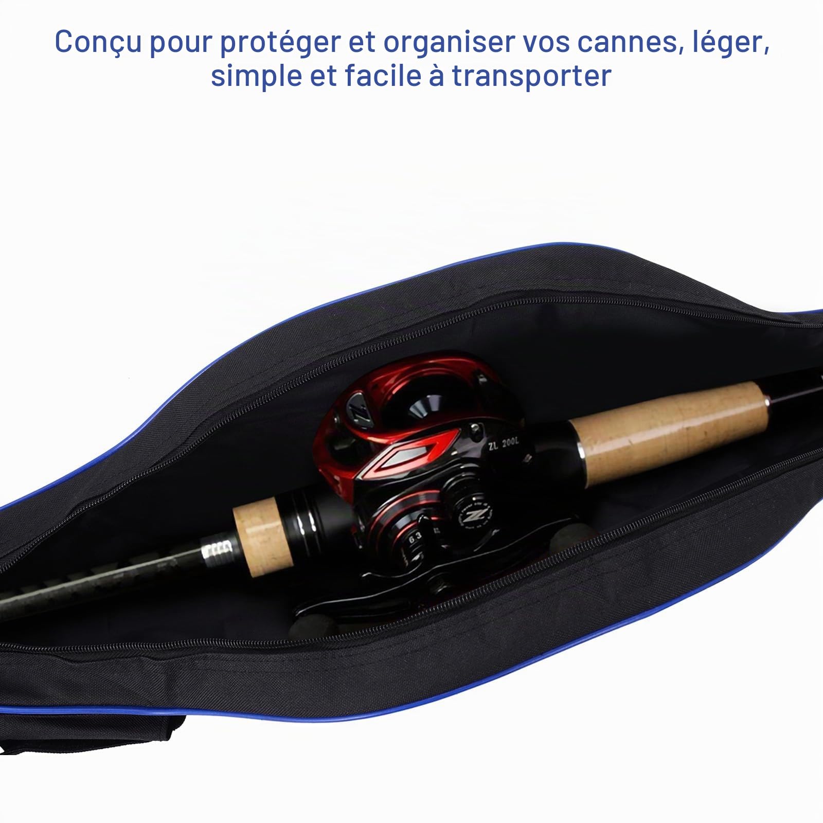 Lixada Sac de Protection étanche pour Canne à pêche de 1,3 m, étui de Rangement Rigide pour matériel de pêche