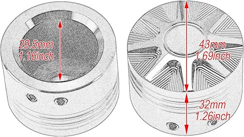 Miniatura 7 de HDBUBALUS Tapas de tuerca de eje delantero para Harley Sportster XL 1200 Dyna Softail Fat Boy Touring Street Road Electra Tri Glide 2 piezas cromadas