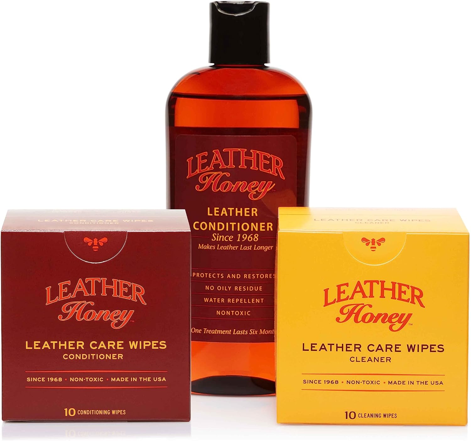 Leather Honey Cleaner Wipes with Conditioner Wipes and 8oz