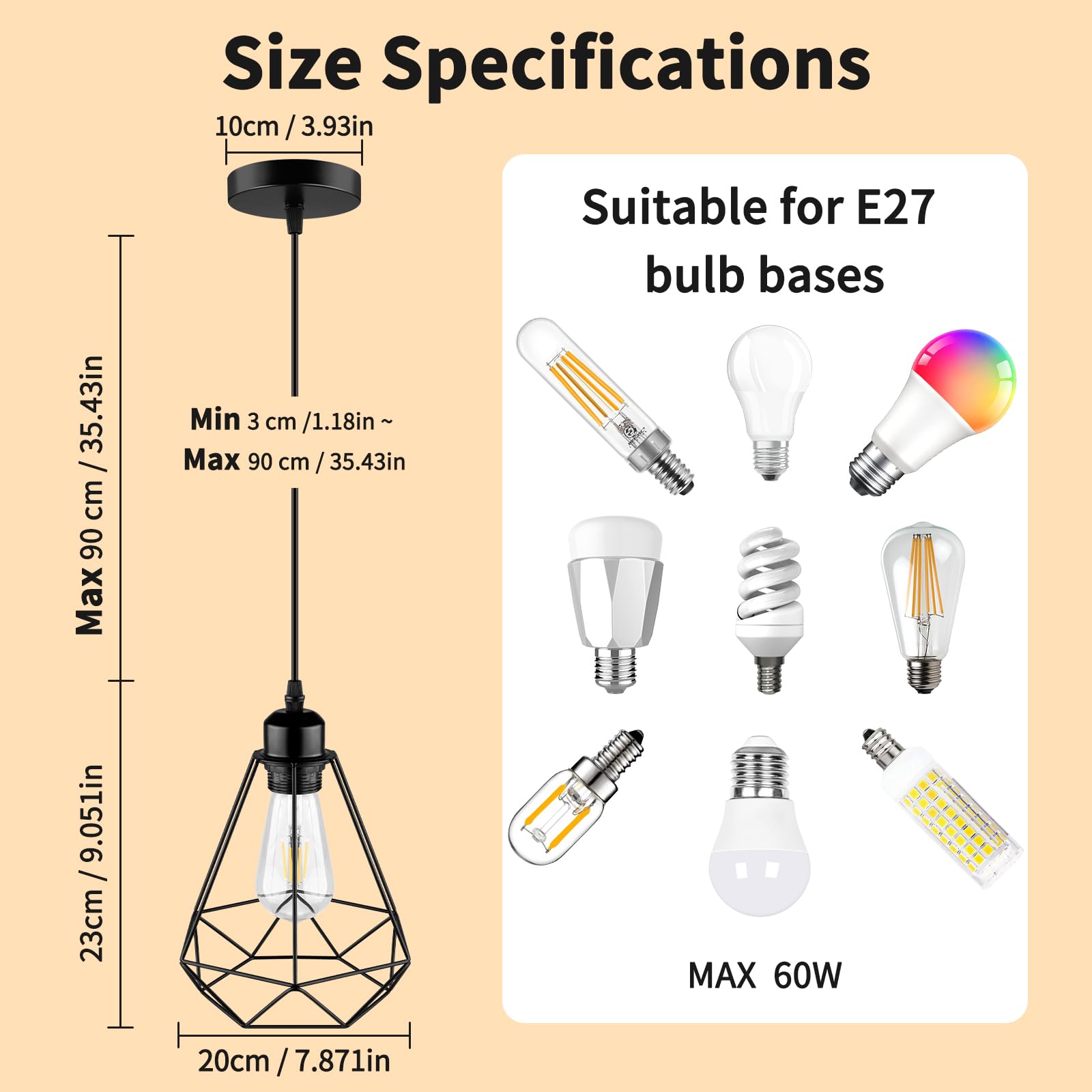 Black Ceiling Light Wire Basket Metal Basket Pendant Lighting Ceiling Light Shade - Image 3
