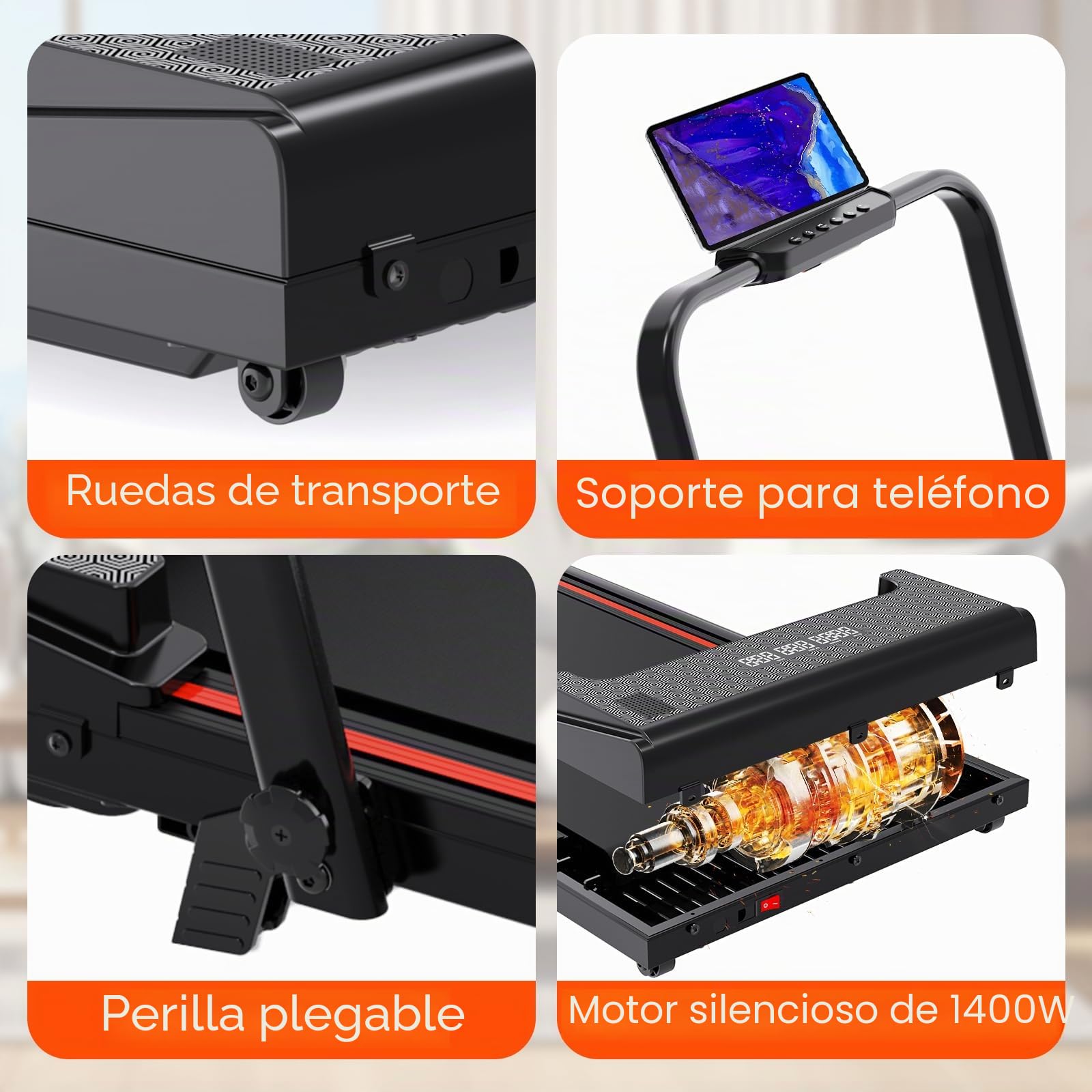 CITYSPORTS Cinta de Correr con inclinación, 2 en 1 Plegable para Fitness para Oficina en casa, Debajo del Escritorio, Almohadilla Plegable para máquina de Caminar con Control Remoto, Pantalla LED