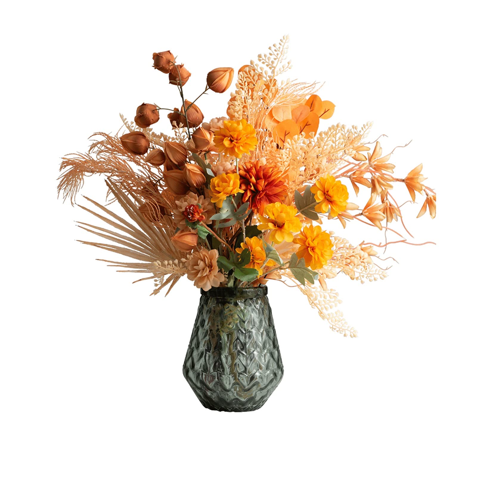 MYUYEE Artificial Flowers 29.53Inch Artificial Plant,Fake Bonsai Potted Flower Arrangements With Glass Vase,Artificial Flowers For Birthday Party Home Decor Fake Flowers Bouquet