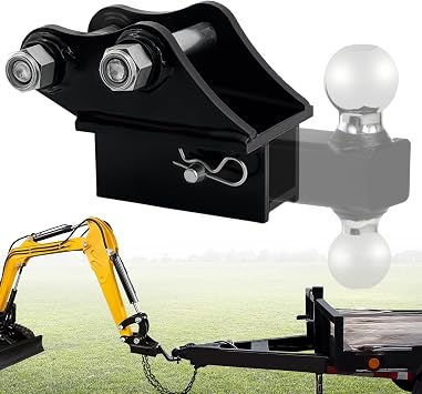 Mini Excavator Hitch Receiver, 25 mm Pin, 90 mm Spacing, 2 in