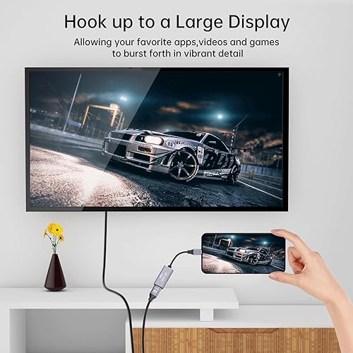 Miniatura 9 de MT-VIKI Adaptador USB C a HDMI de 4K a 60Hz, adaptador tipo C a HDMI hembra compatible con Thunderbolt 34, compatible con MacBook Pro, Air, iPad