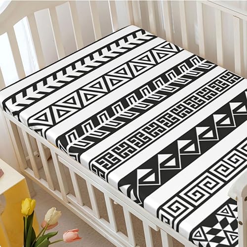 Miniatura 3 de Sábana bajera ajustable para cuna con temática bohemia, sábana bajera estándar para cuna para niños pequeños, ideal para habitación de niños o niñas