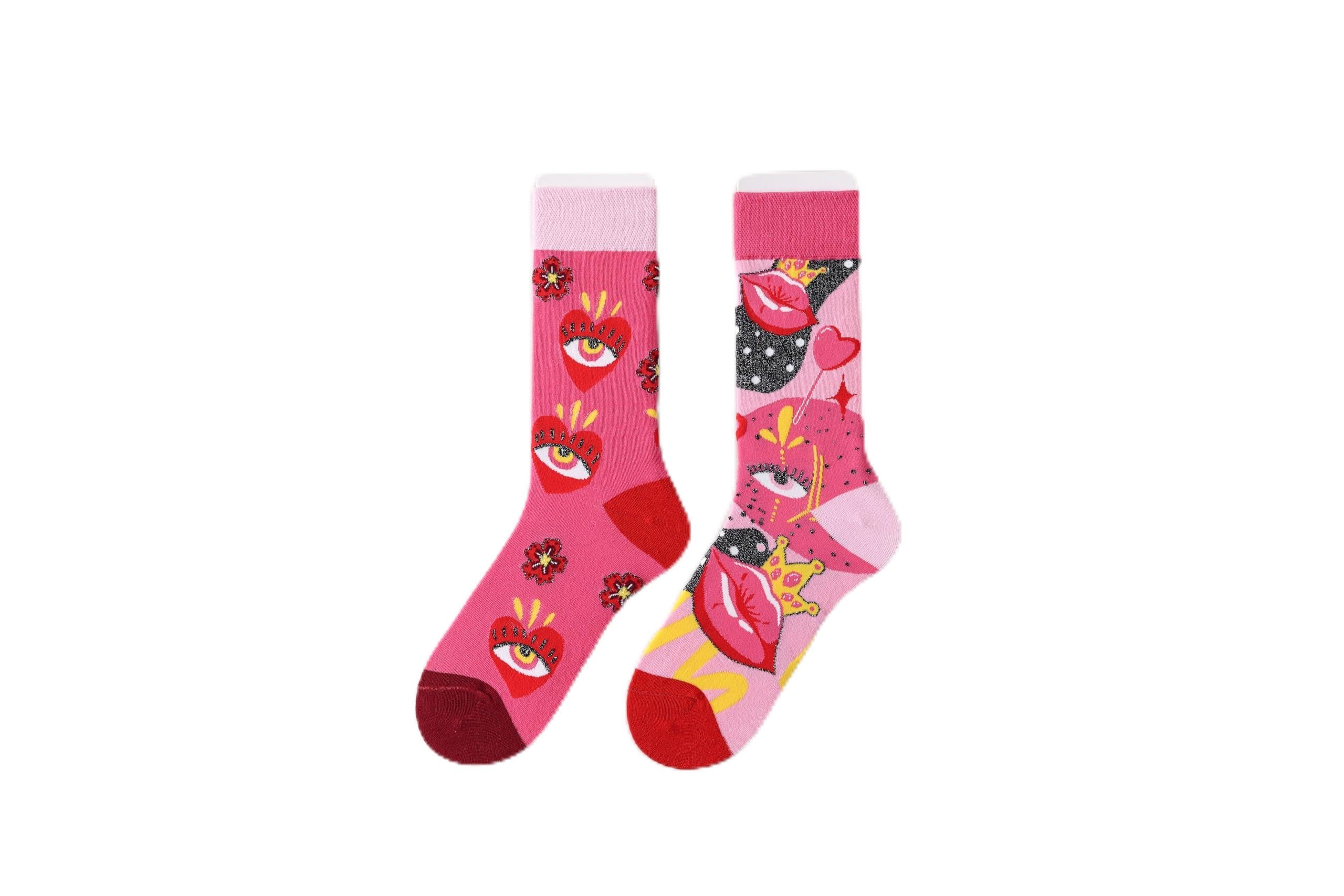 Calcetines Divertidos Unisex para Mujer y Hombre con Diseños Asimétricos en Par - Temas Animales, Comida, Fruta, Deporte y Arte en Algodón - Ideal para Regalos — view 110