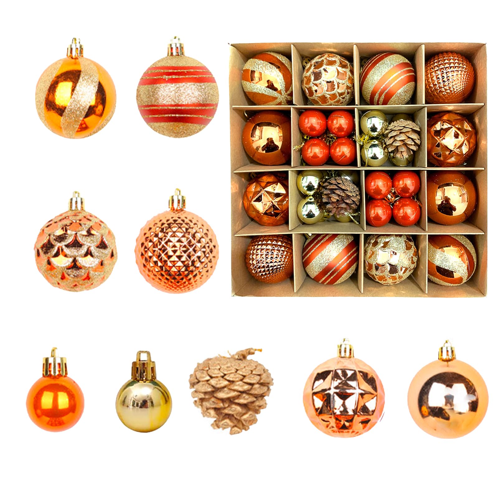 Tsophreniq 42Pieces Christmas Tree Hanging Ornament Shatterproof Christmas Tree Baubles for Festival Hanging Decorations Ornament