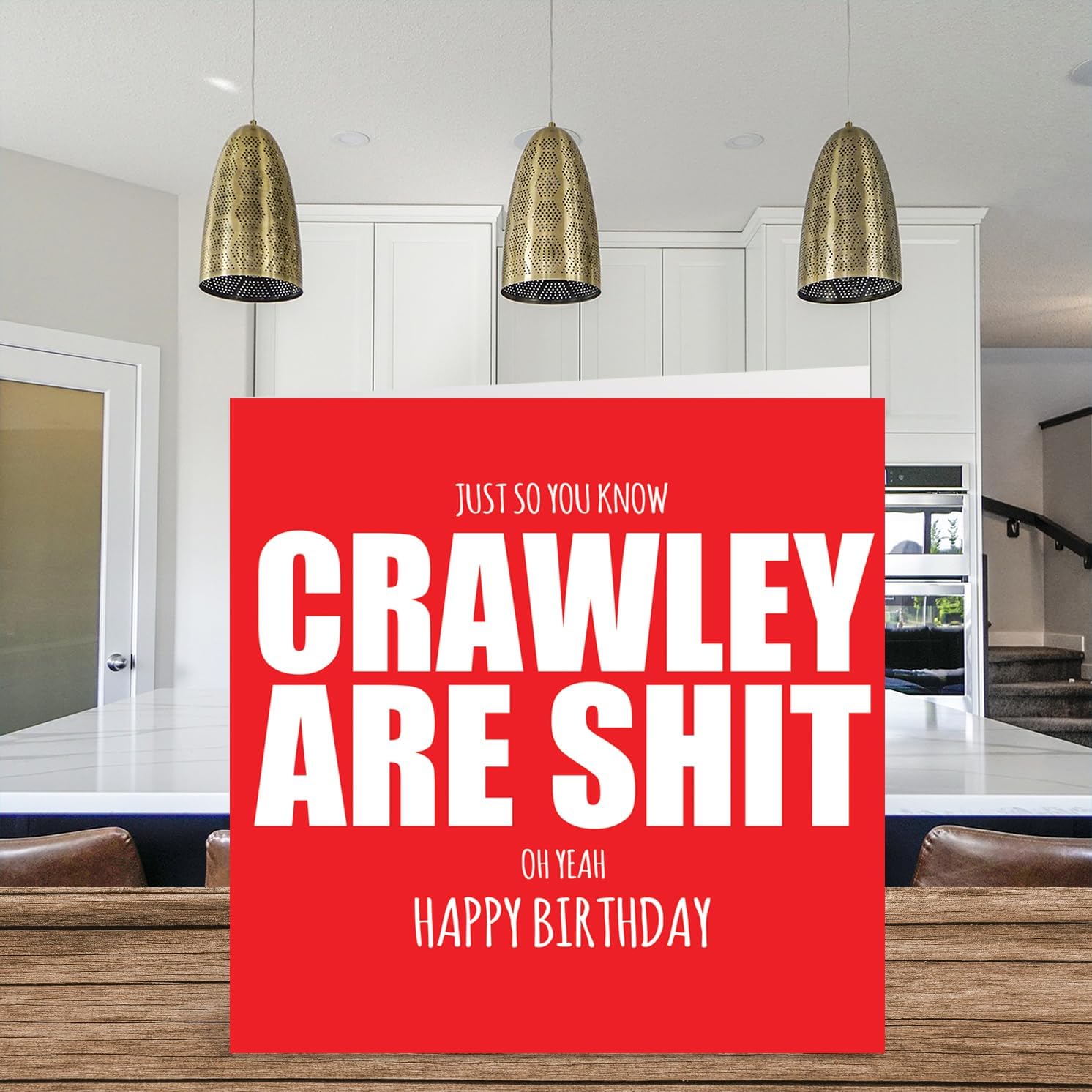 Stuff4 Rude Football Birthday Card for Crawley Fans - Are Sh*t - Funny Happy Birthday Card for Son Dad Brother Uncle Colleague Friend Cousin, 145mm Banter Footy Footie Bday Greeting Cards