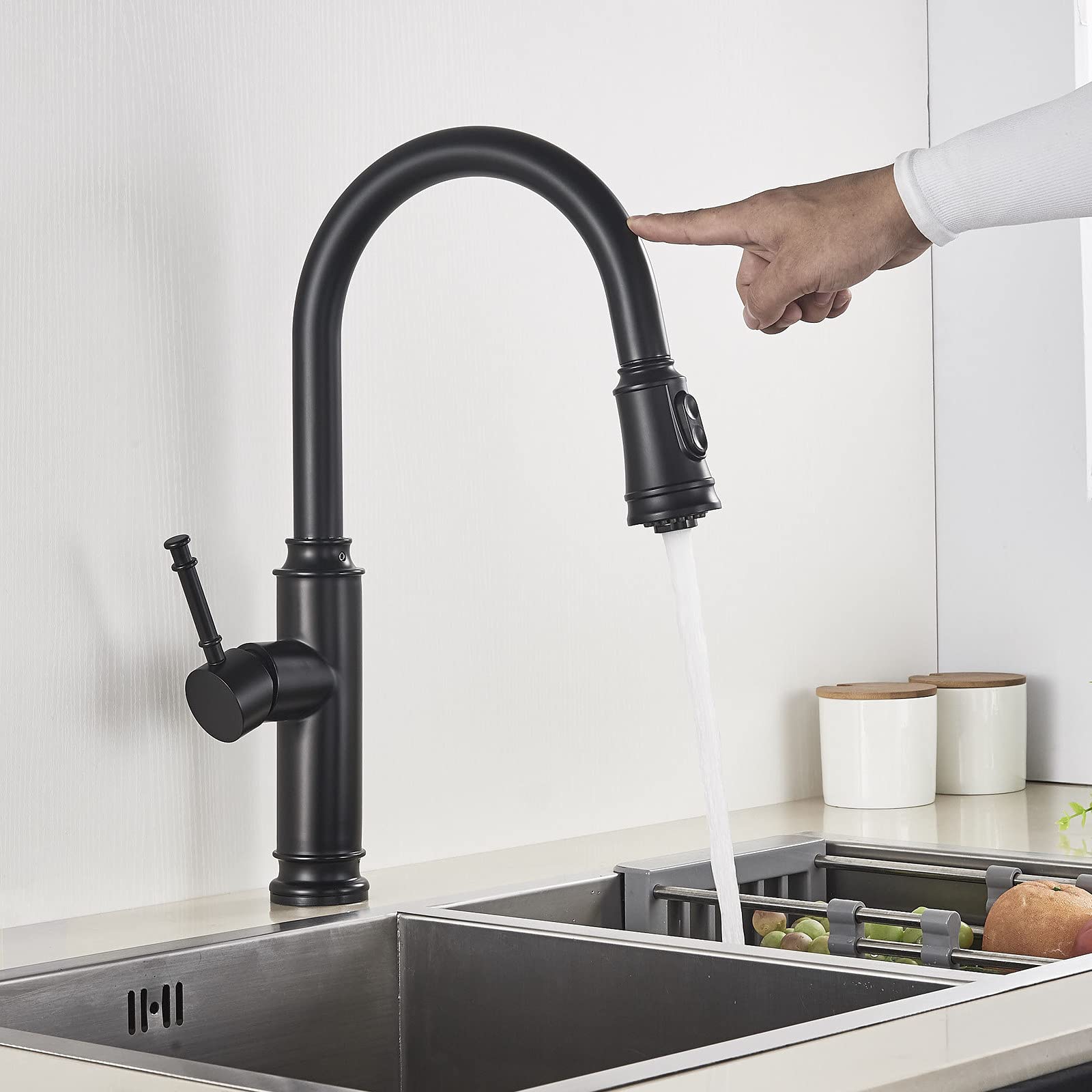 Kitchen Table Faucet Sensor Removable Sprayer Nickel Nozzle Installation of The