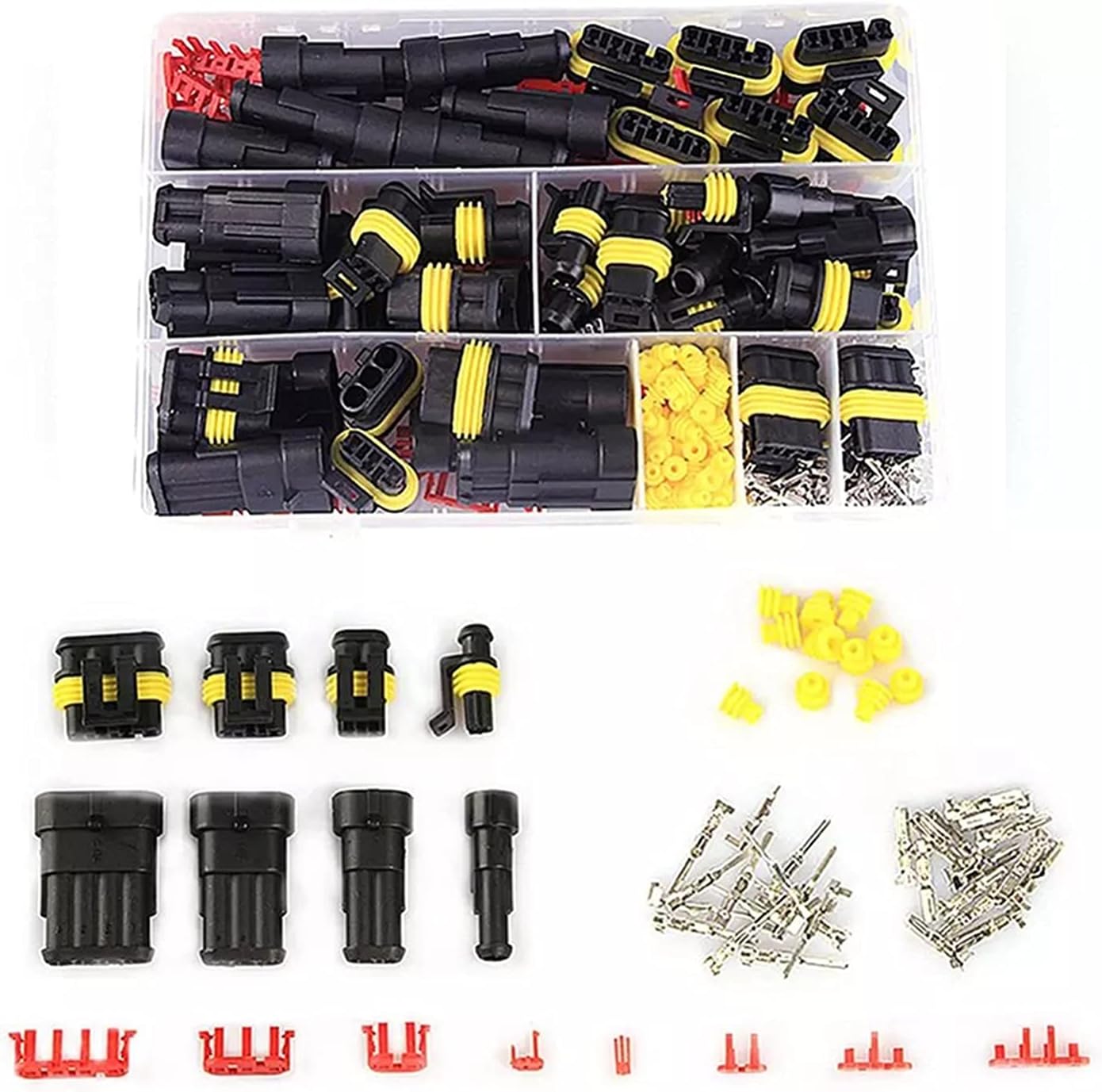 26 Sets Car Electrical Wire Connector Pl>UG*s Kit 1-4 Pin wat/erp/;ro/ofW Fit Fit Compatible Motorcycle Automotive Lighting Accessories