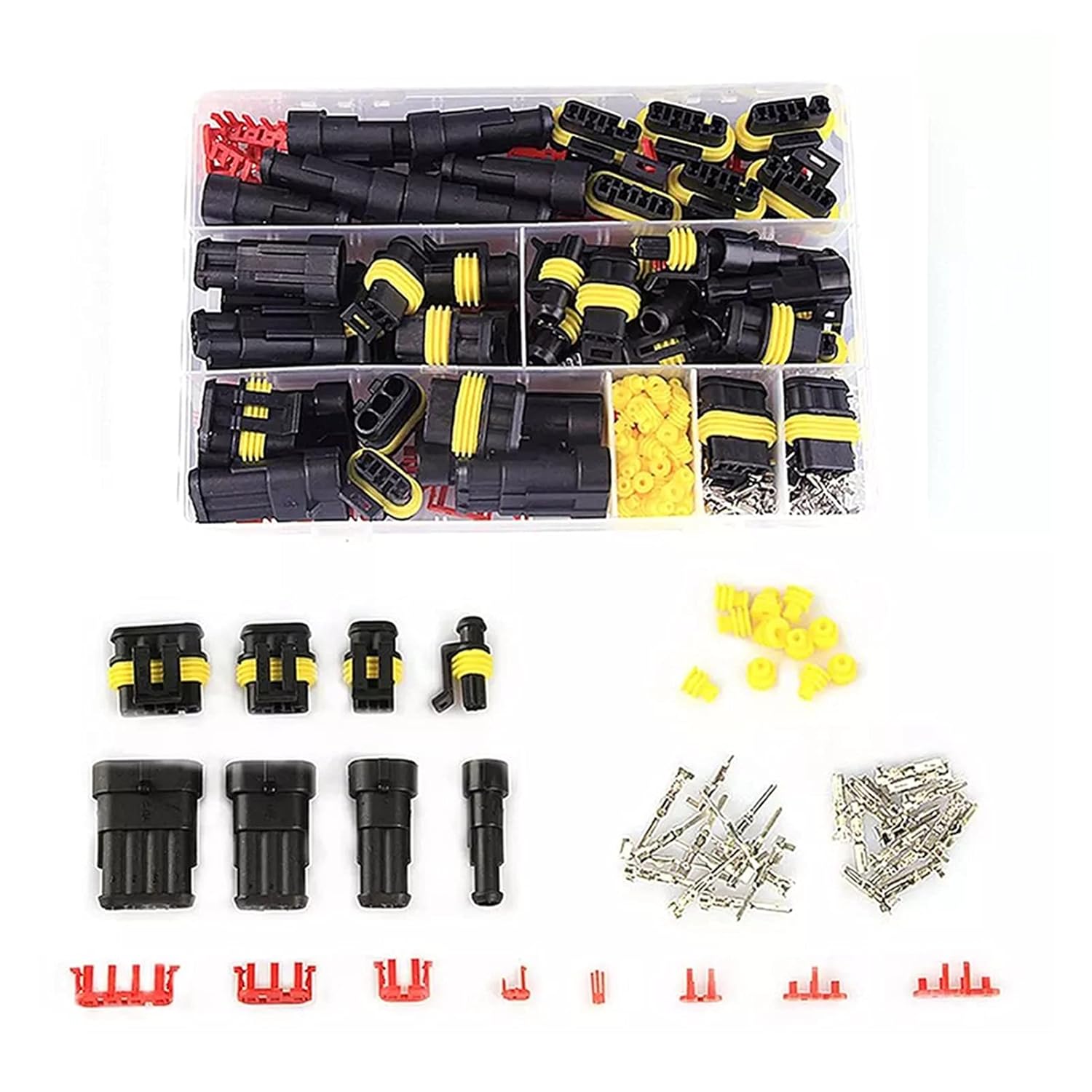Ruiting Store 26 Sets Car Electrical Wire Connector Plugs Kit 1-4 Pin wat/erp/;ro/ofW Fit Fit Compatible Motorcycle Automotive Lighting Accessories