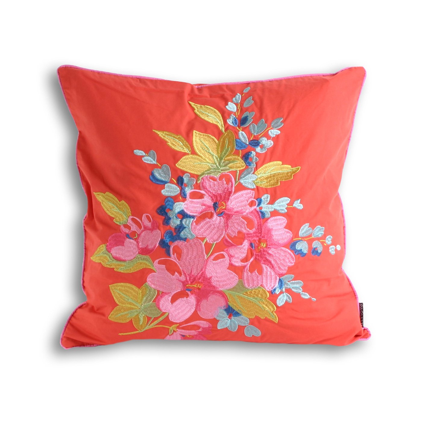 Paoletti Tilly Patchwork Cushion Cover, Red, 35 x 50 Cm