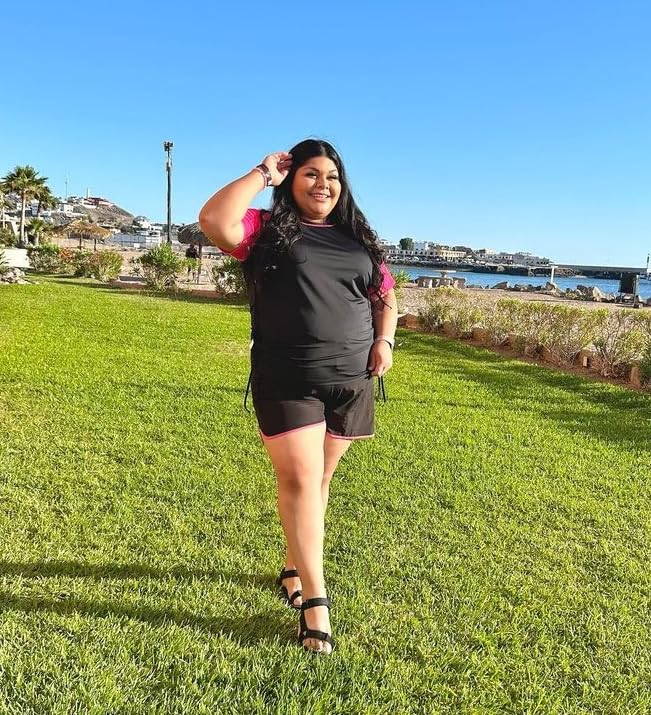 COOTRY Womens Plus Size Beach Shorts Quick Dry Drawstring Board Shorts Swim Shorts with Pockets3