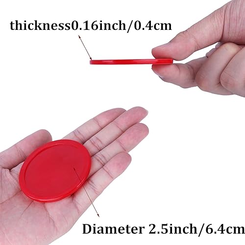 Miniatura 5 de URATOT Paletas de hockey de aire y discos de hockey de aire, asas de portería, accesorios de repuesto para mesas de juego (4 empujadores, 8 discos