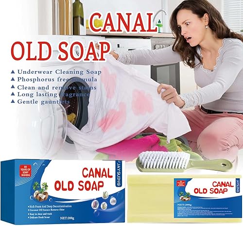 Miniatura 5 de Gran limpieza de ropa interior, jabón antiguo Canal con cepillo, barras de lavandería Grand, limpieza de ropa interior, jabón viejo canal fragancia