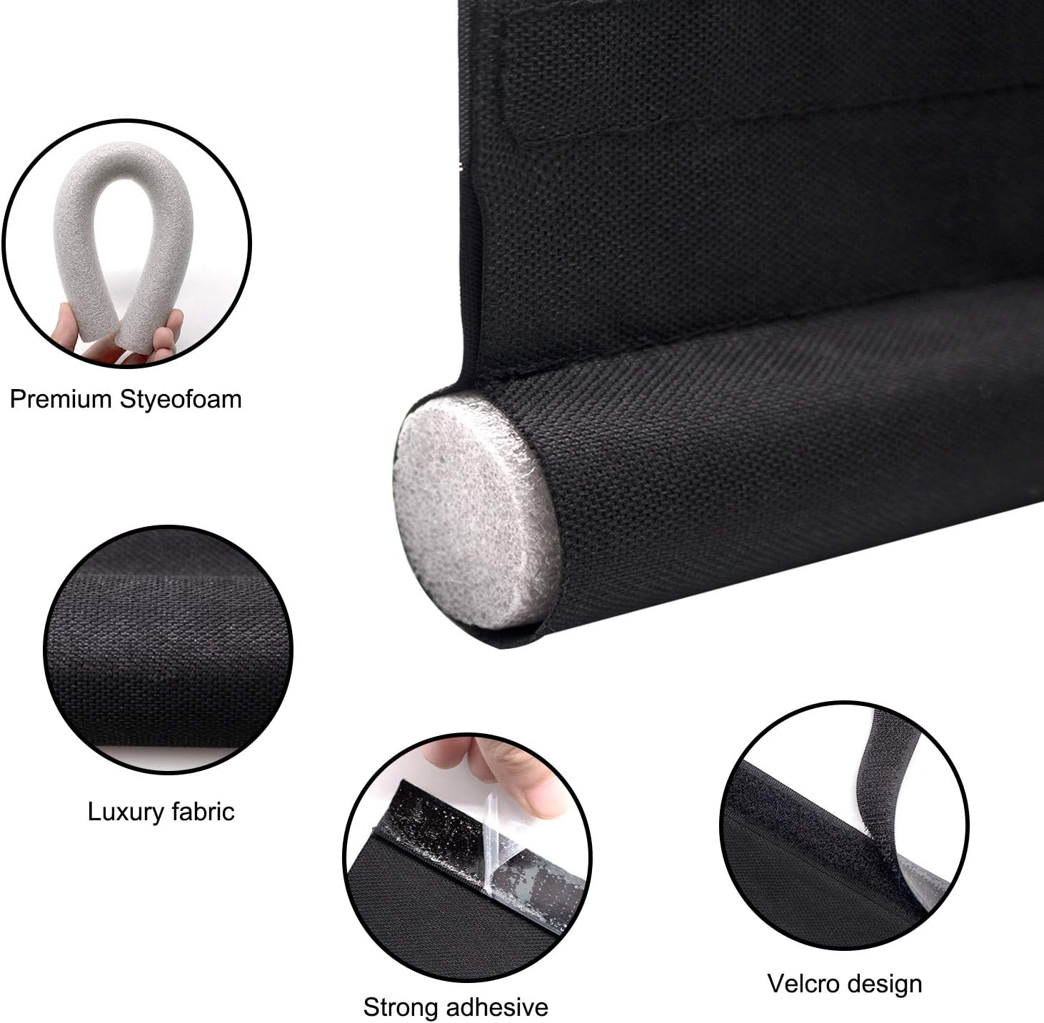 Trenect Door Draft Stopper Noise Reduction Sound Proof Door Draft Blocker Energy Saving Dust Proof 37 inches Adjustable Under Door Seal