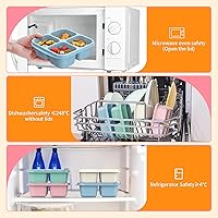 Vista 4 de Cajas Bento para Aperitivos (Paquete de 4) - Contenedores Reutilizables de 4 Compartimentos para Preparación de Comida para Niños y Adultos