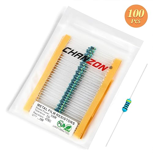 Vista 674 de Chanzon 100pcs 1/4W (0.25W) 33K Ω ohmios Resistencia fija de película metálica 0.01 ±1% Tolerancia 33KR MF Resistencias de orificio pasante