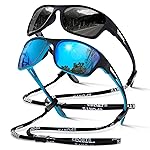 suoso Sports Polarized Sunglasses for Men: TR90 UV400 Protection Wrap Around Sun Glasses for Fishing Running