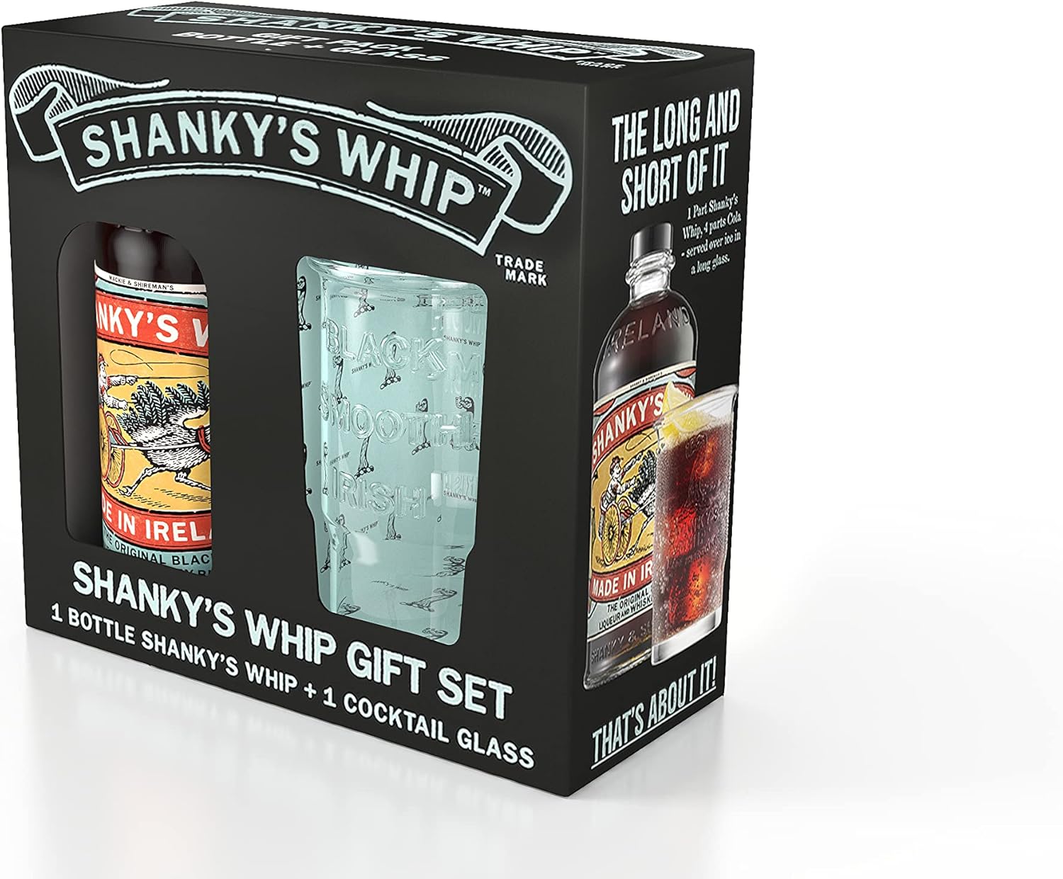 Shanky's Whip Original Black Irish Whiskey Liqueur 0,7l Geschenkset mit