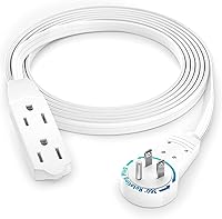 Vista 20 de Maximm Cable de extensión de enchufe plano giratorio de 360°, 0.3 m, 16 AWG, múltiple, extensión de salida, cable de conexión a tierra de 3 puntas