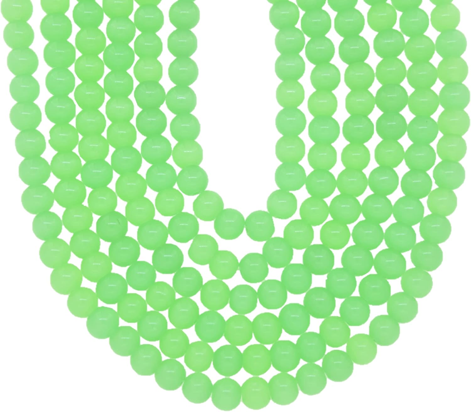 Green Jade Plain Round Shape Gemstone Beads for Jewelry Making, Jewelry Supplies, Green Jade Beads 8mm Size, 1 Strand Each of 16" Length