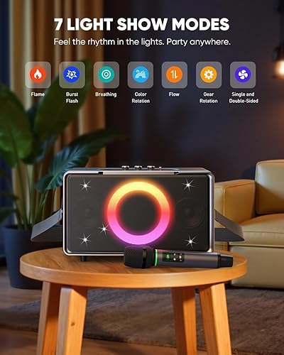 Miniatura 5 de GFEEN Altavoz Bluetooth portátil pico de 200 W, graves profundos, tiempo de reproducción de 15 horas, altavoces inalámbricos para fiestas grandes,