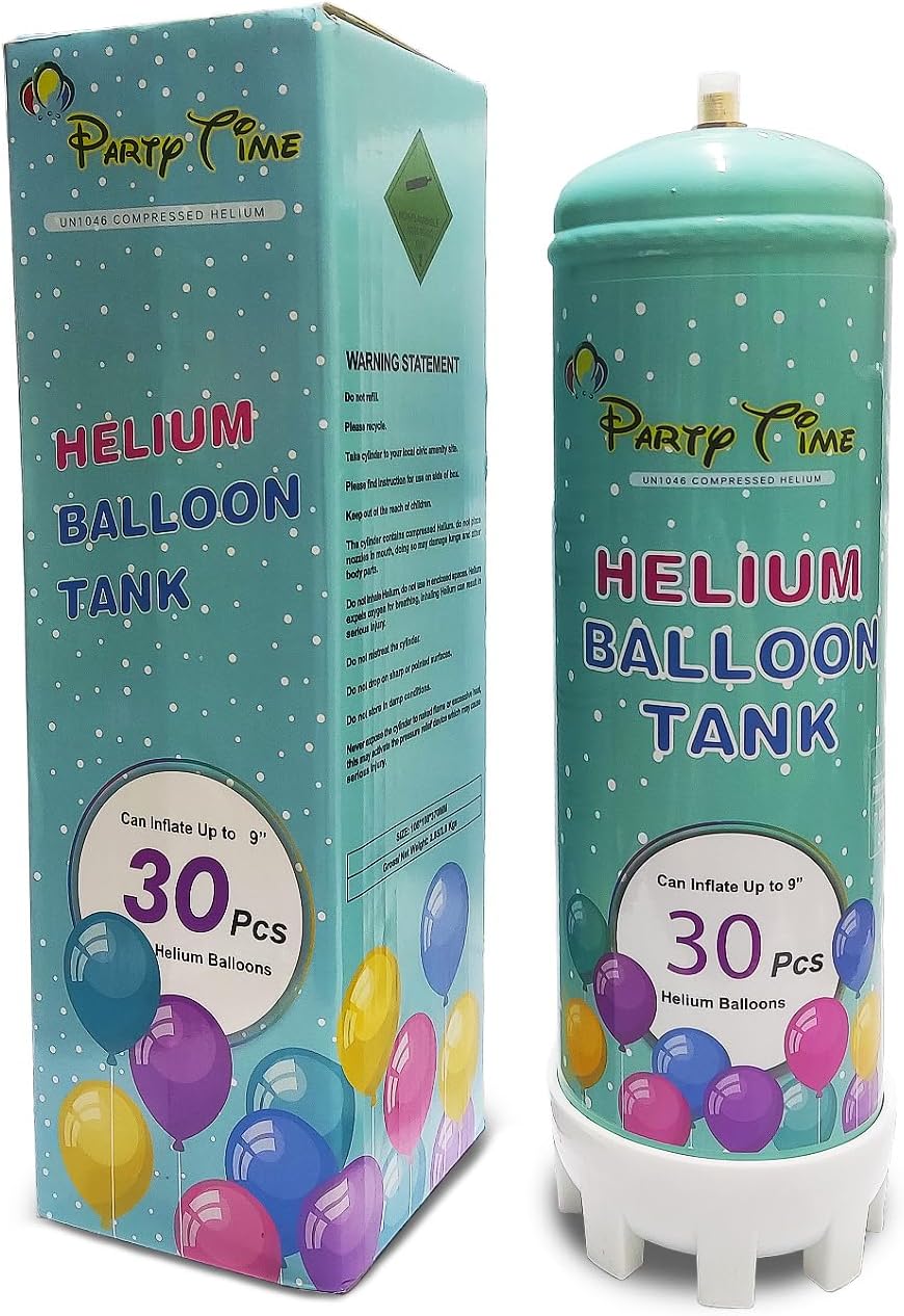 PARTY TIME - 30 Pieces Disposable Helium Gas Cylinder Party Kit Helium Balloon Tank Filler Party Kit - Create Memorable Celebrations with Helium Cylinder Balloon Solution