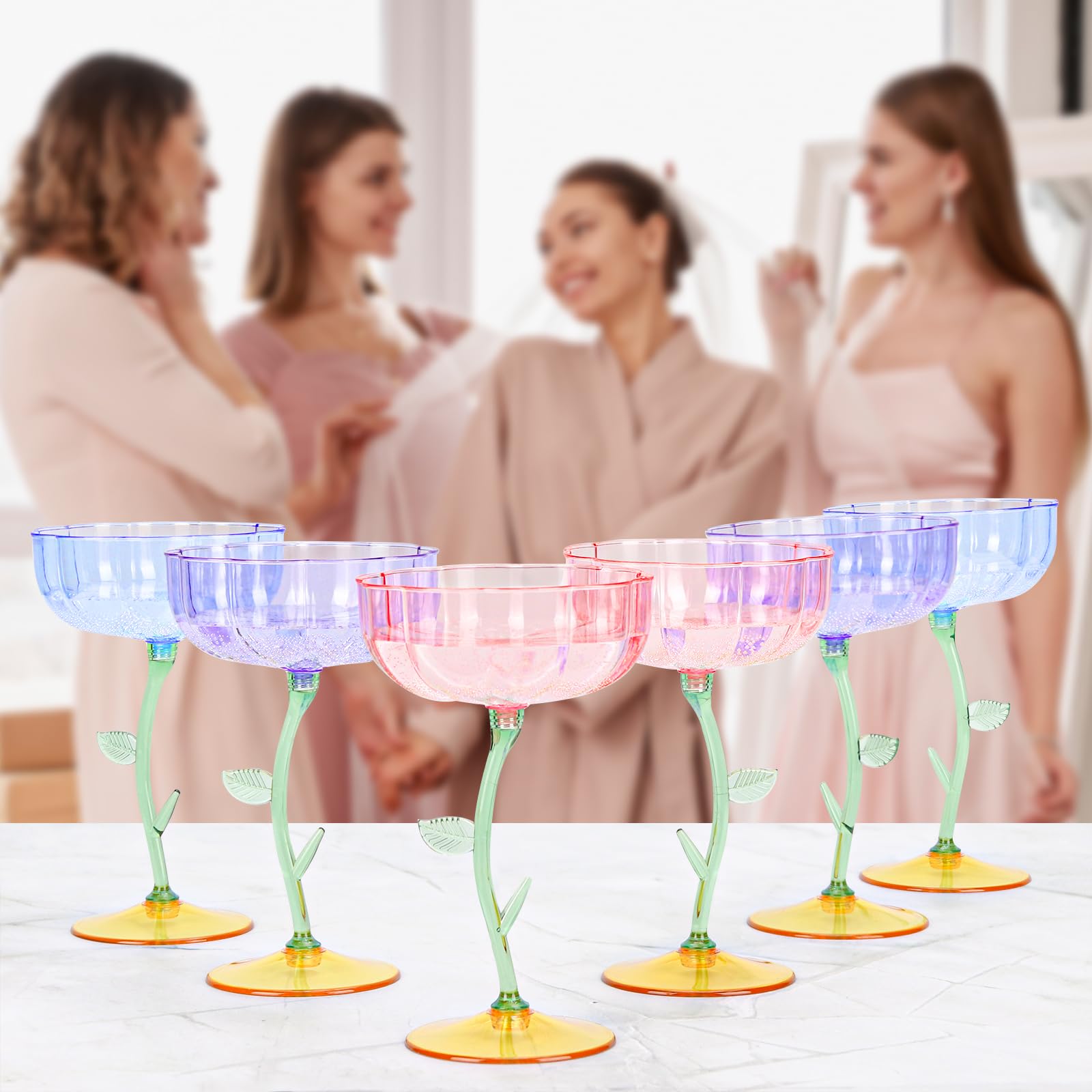 Pink Plastic Cocktail Glasses - 24 Pack -8