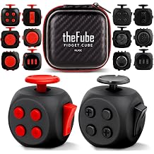 PILPOC theFube Fidget Cubes 2 Pack - Midnight and Midnight/Red 6-Sided Infinity Cubes