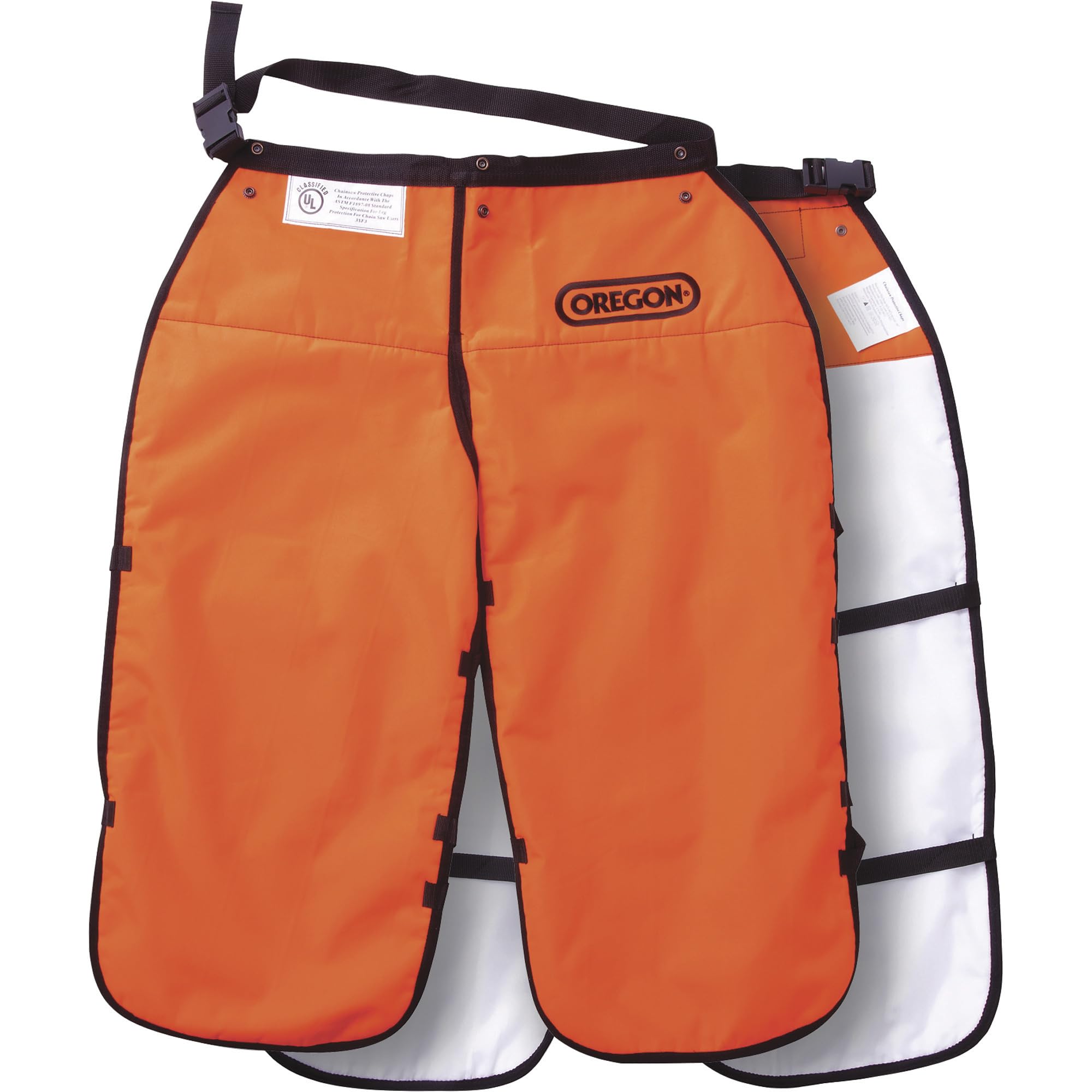 Oregon Chaparreras para motosierra estilo delantal, 32 pulgadas, número de modelo 564132-32, Naranja, 32in