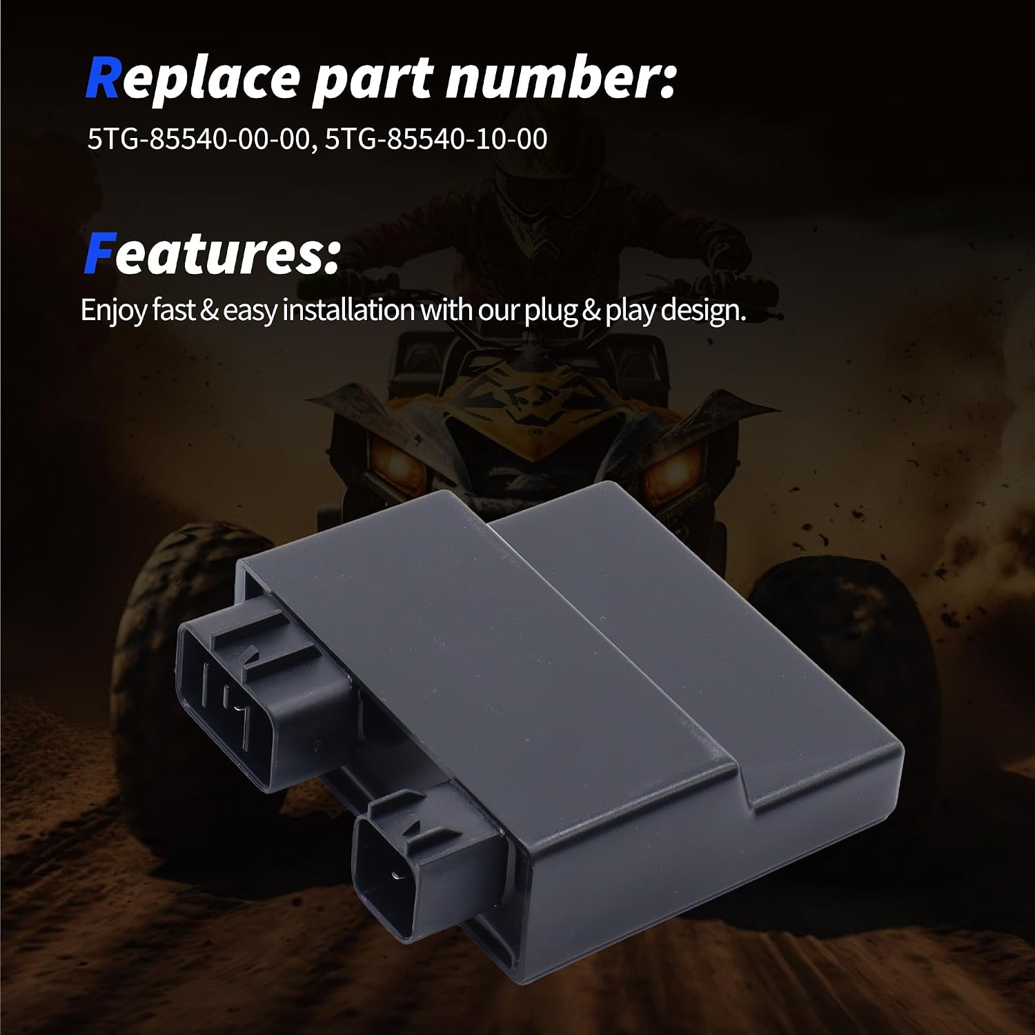 Ignition CDI Module Box Replacement for Yamaha YFZ 450 2004 2005 2006 2007 2008 2009 YFZ450LE YFZ450SE2 YFZ450SP YFZ450SP2 YFZ450V Replace # 5TG-85540-10-00 5TG-85540-00-00