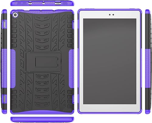 Miniatura 5 de Funda para tablet Kindle Fire HD 10 9 7 generación 2019 2017 lanzamiento Kickstand resistente (morado 1917)