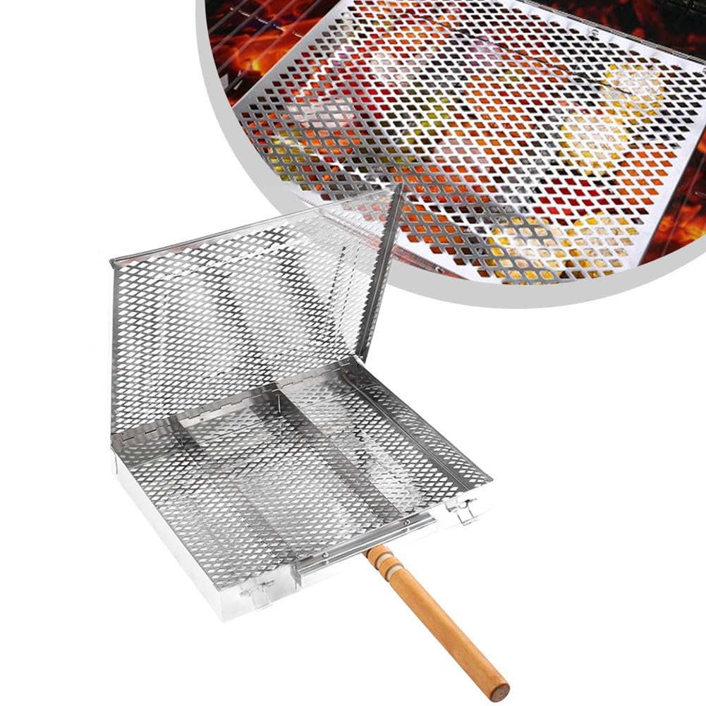 Bandeja rectangular de acero inoxidable con acabados de madera premium