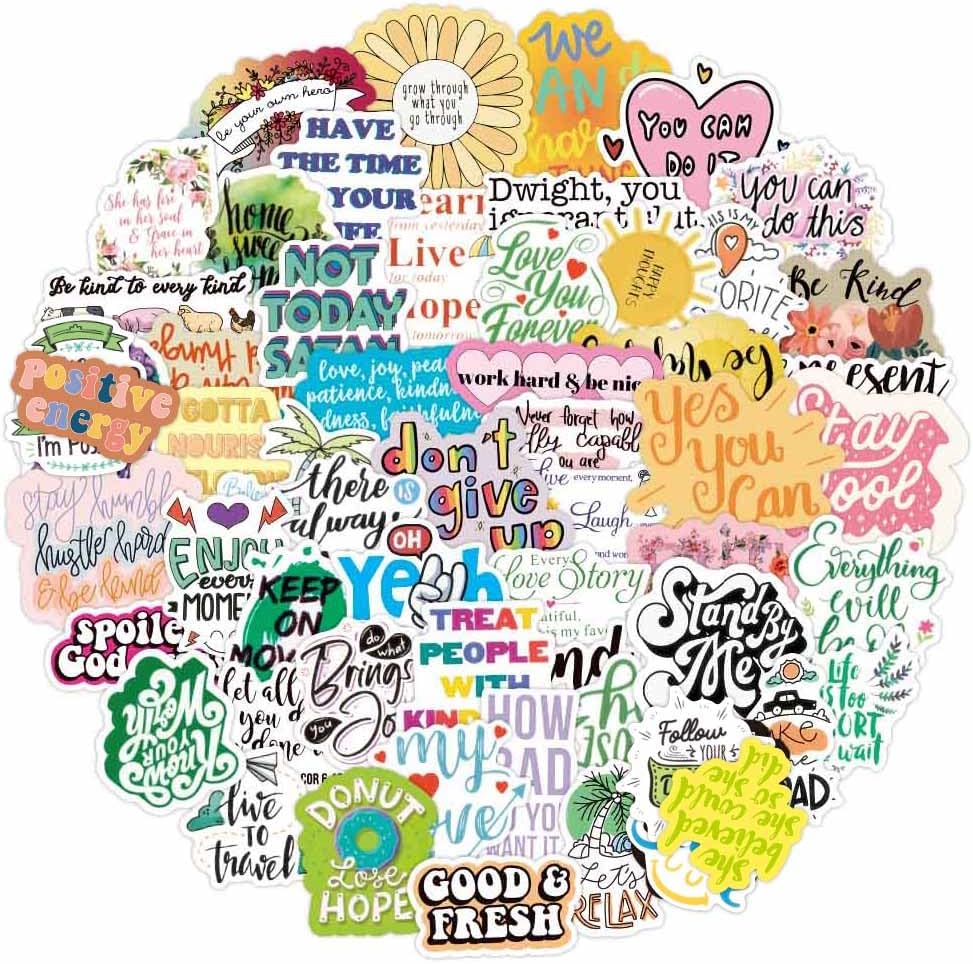 200pcs Inspirational Words Stickers for Water Bottle, Motivational Quote Stickers for Adults and Teens Trendy Vinyl Waterproof Positive Sticker for Laptop Hydroflask Book Scrapbook Decal