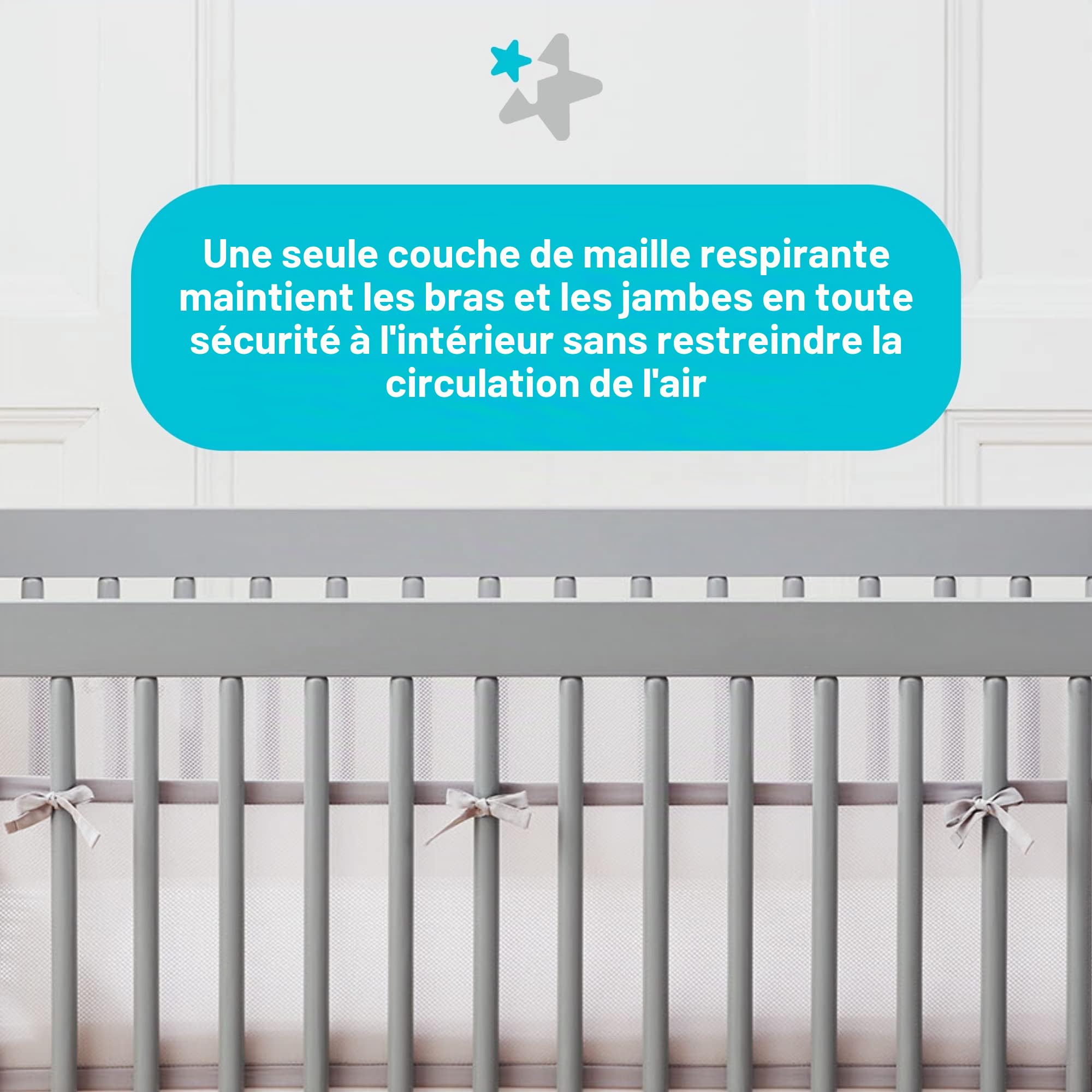 BreathableBaby circulation de l'air deux Face Berceau Doublure en maille (Blanc)