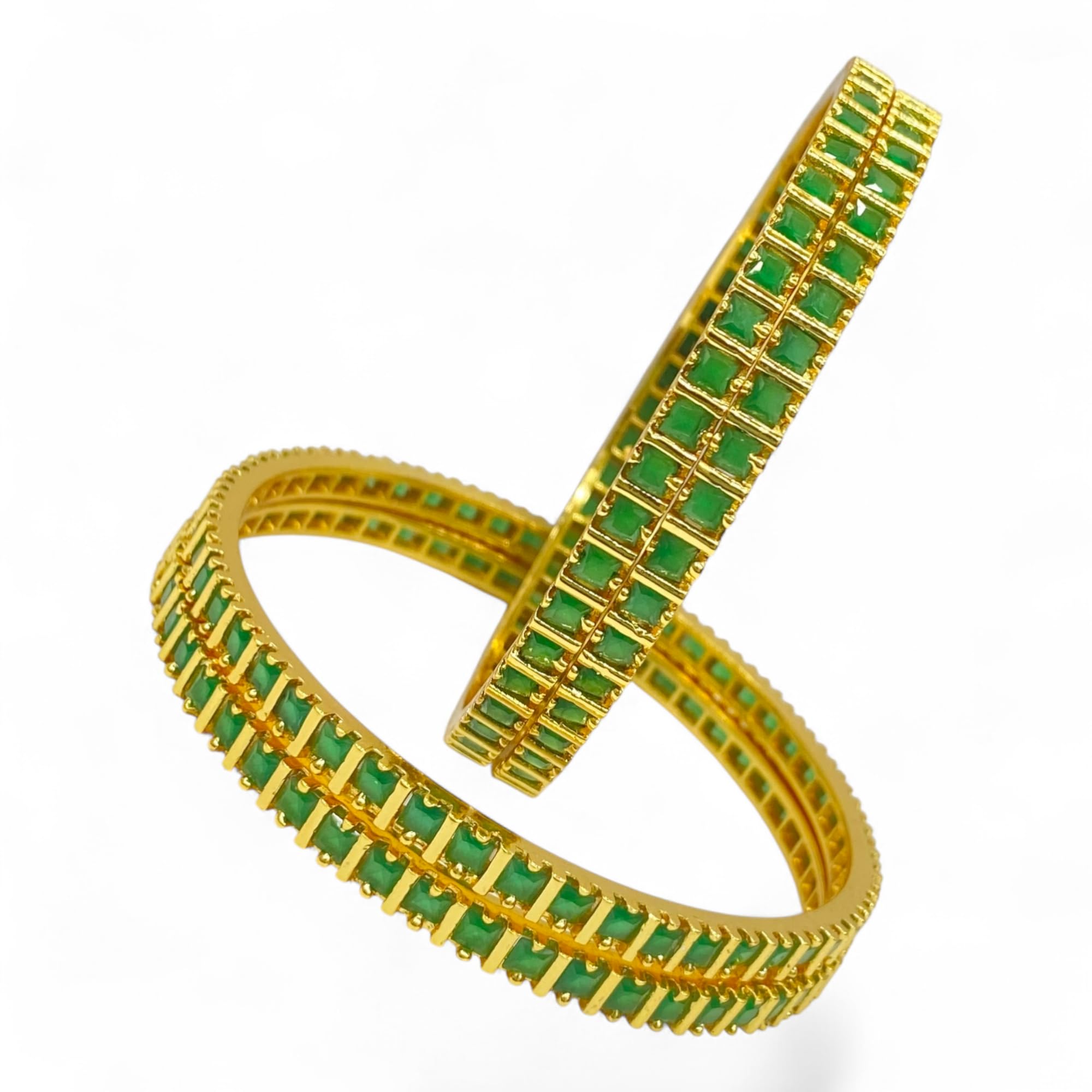 Chokki Bangles for Girls & Women - Elite Quality | Set of 4 | Traditional, Wedding & Festival Wear Jewelry | Green 2.4"
