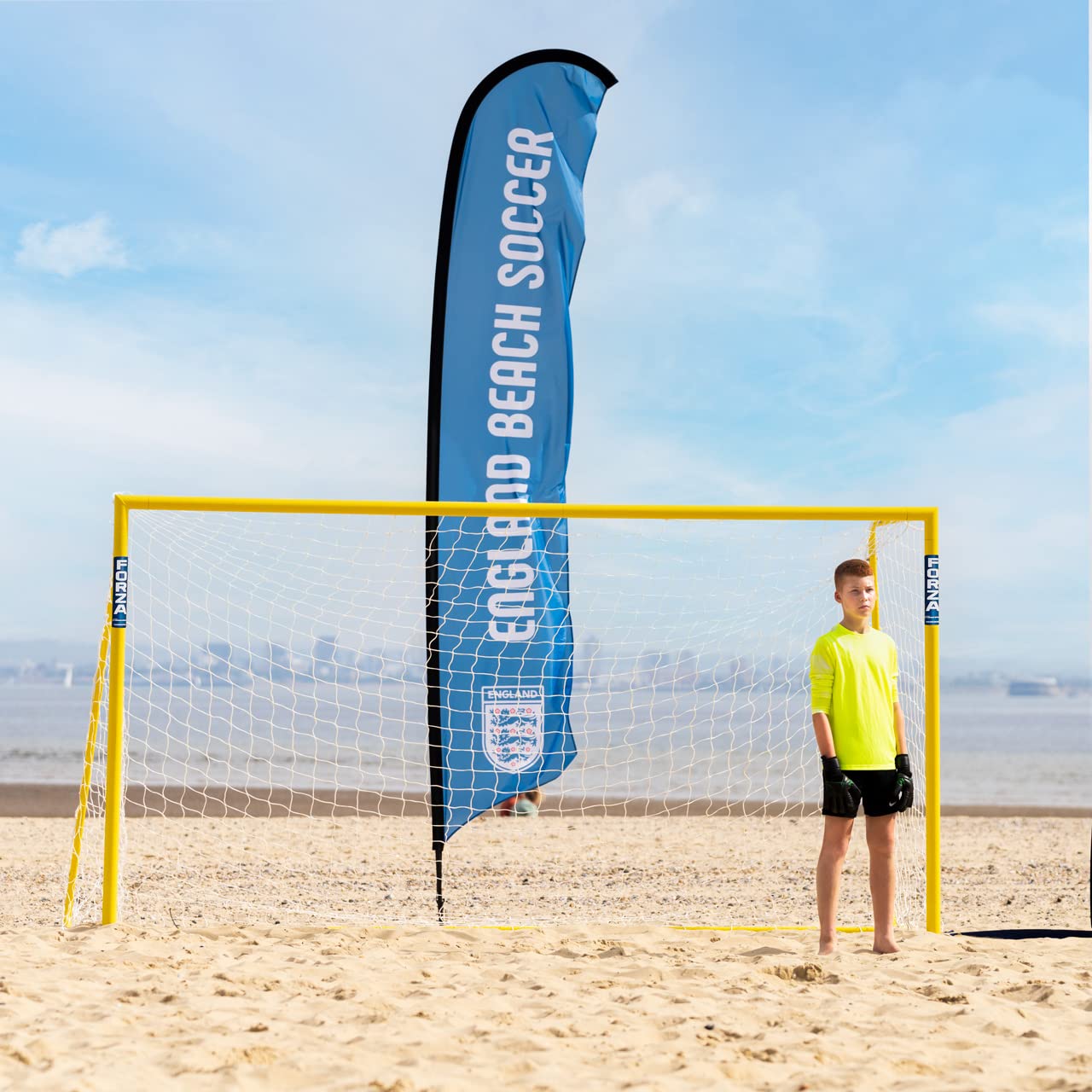 FORZA 3,66 m x 1,83 m Alu60 składana bramka do piłki nożnej | bramka do piłki nożnej na plażę i do ogrodu | słupki bramkowe dla dzieci | sprzęt treningowy piłkarski (para)