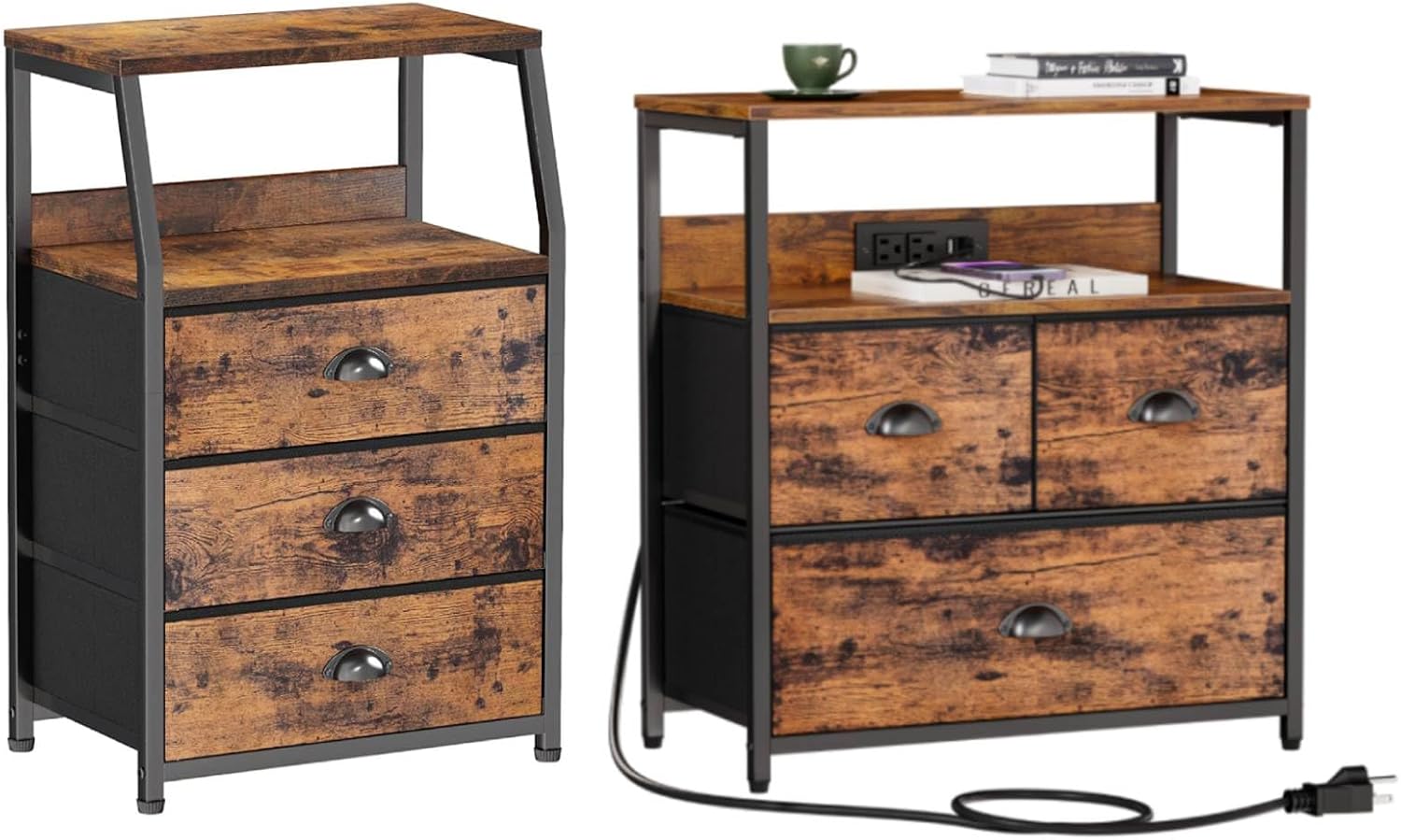 Furnulem Dresser and Nightstand Sets, White Dresser with 3