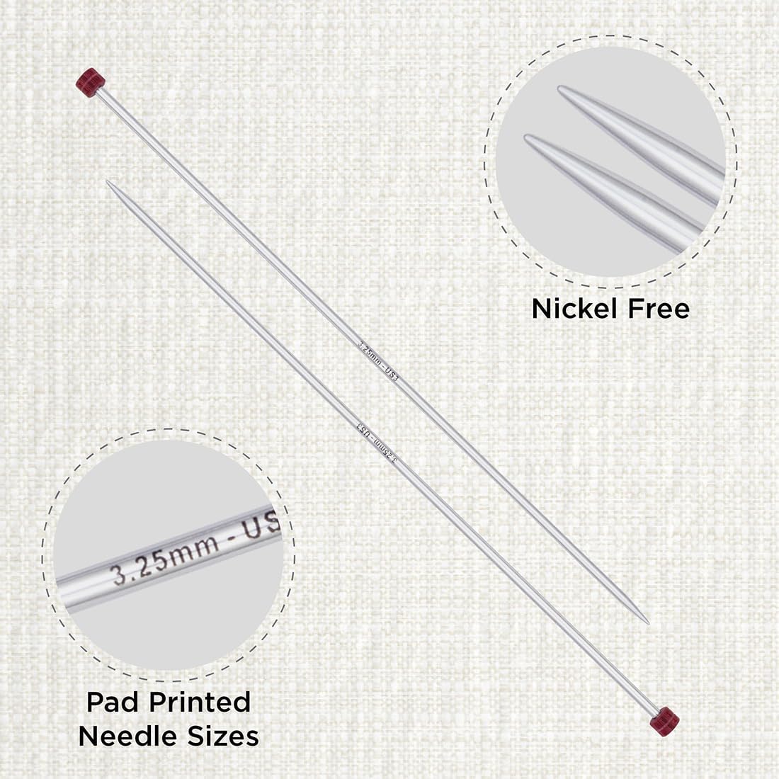 KnitPro Nova Single Pointed Needles 14" (35cm) | US Size 3 (3.25mm)