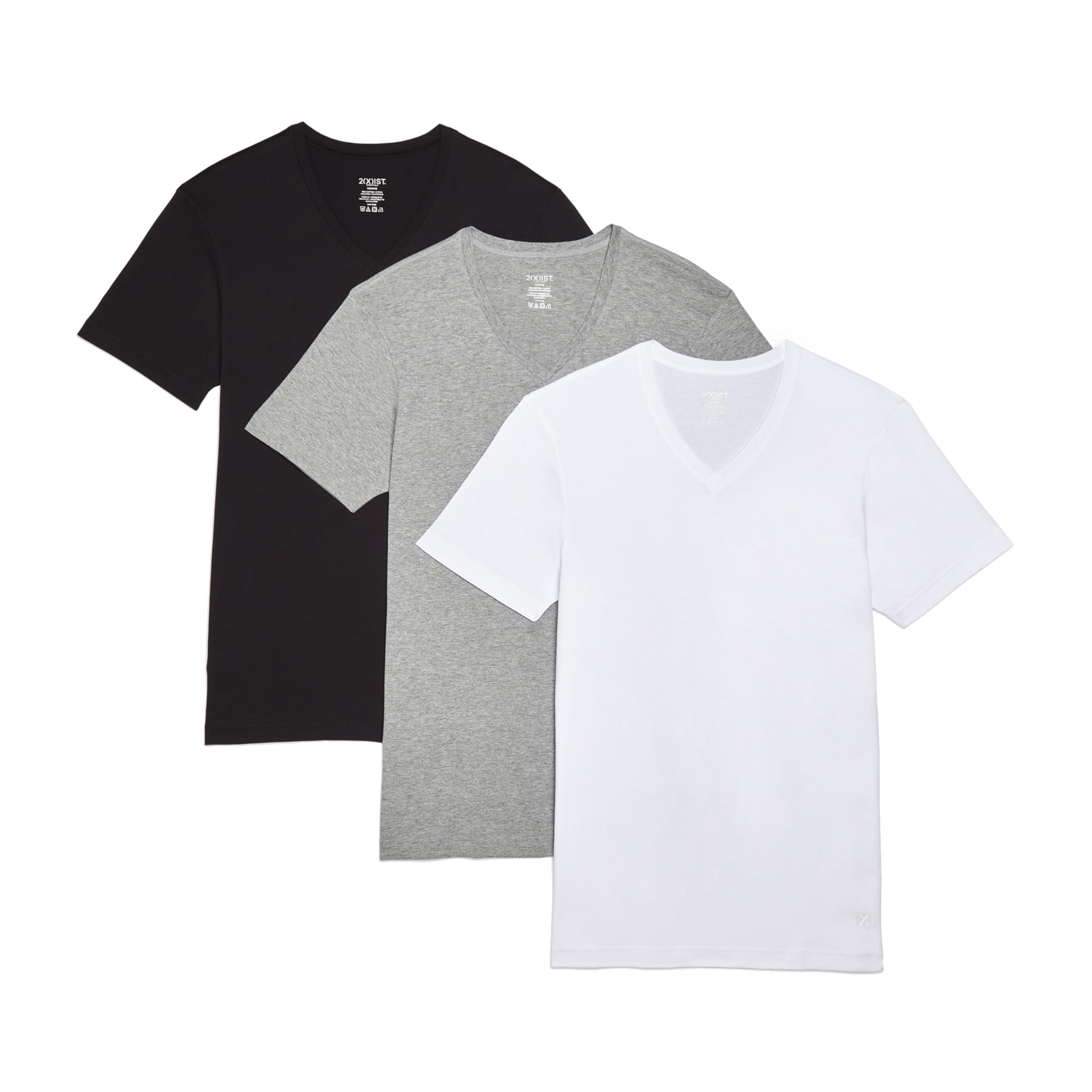 2(x)ist Herren Essential Cotton V-Neck T-Shirt 3-Pack Essential Cotton T-Shirt mit V-Ausschnitt, 3er-Pack (3er Pack)