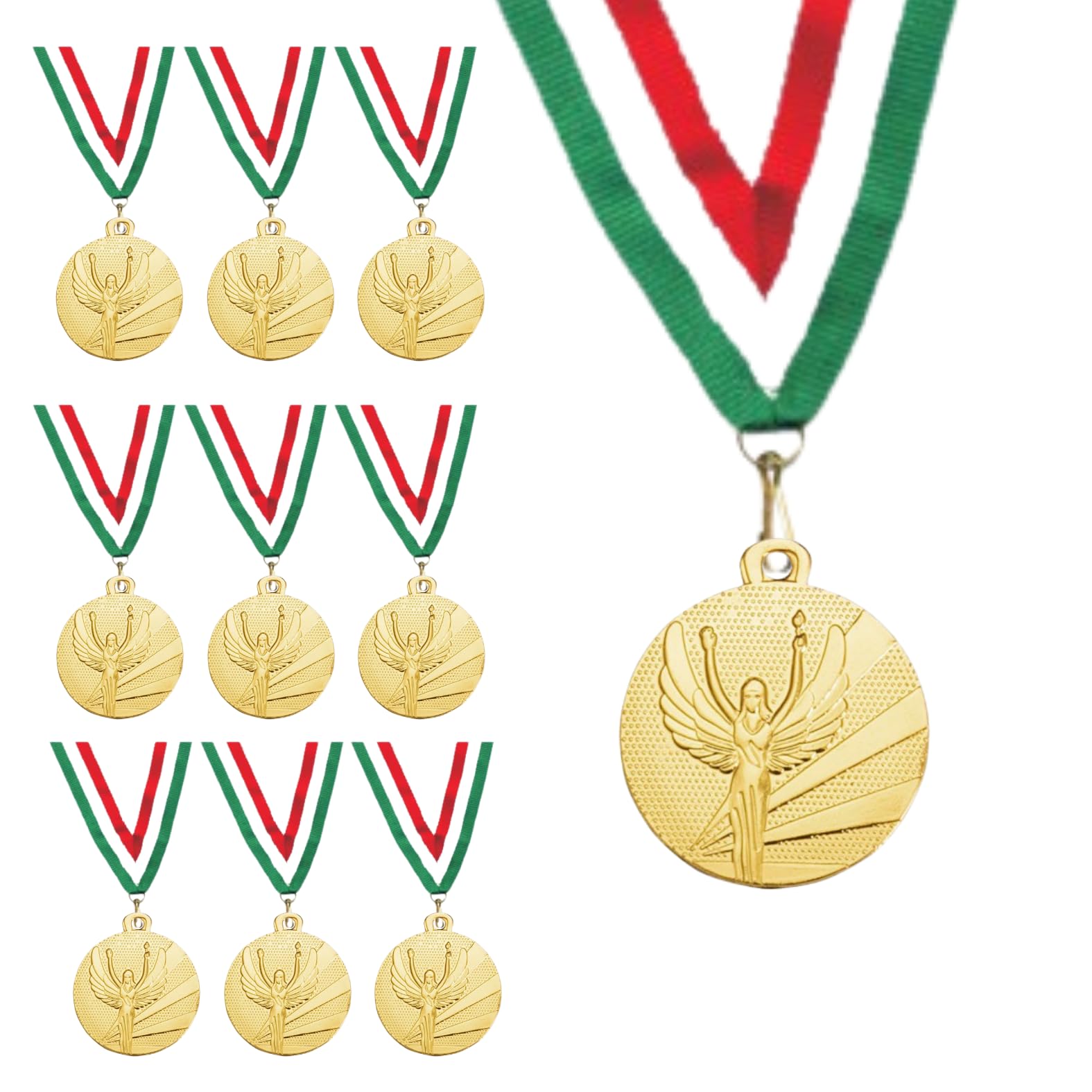 Stock Medaglie Premiazioni Personalizzate da 3,2 cm con Laccetto Medaglia Personalizzabili in Metallo con Stampa Personalizzata, Gare, Calcio, Fantacalcio, Sport | 23.003.66G