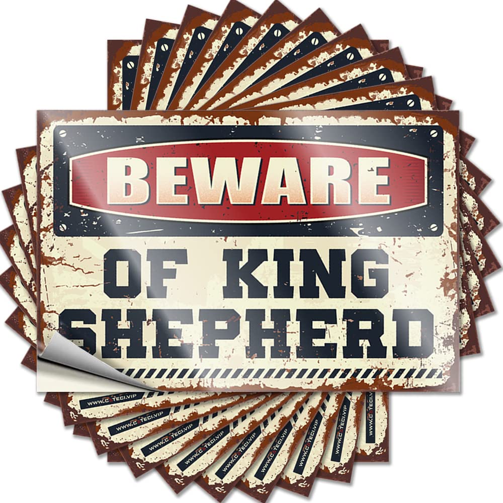 Western Case Quote - Beware of King Shepherd Western Bathroom Durable Sticker Easy Apply for Football Decor(12X18CM)