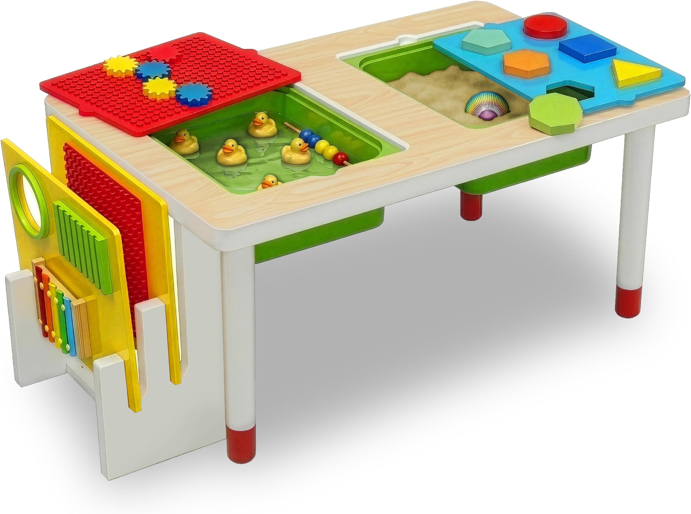 Play and Learn Sensory Table for Kids, White/Primary