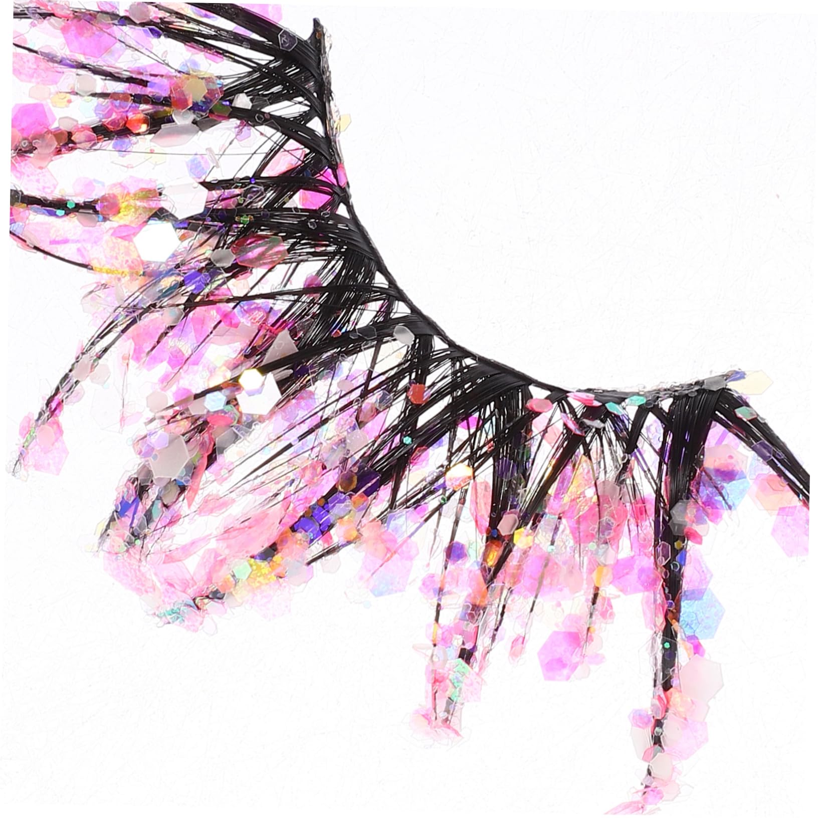 POPETPOP 10paia Luminous Glitter Faux Eyelashes Night Glow Eye Extensions for Women for Parties and Special Occasions