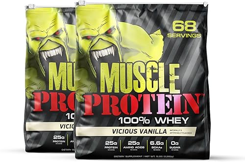 COLOSSAL LABS Muscle Whey Protein - Proteína en polvo saborizada, 25,000 mg de aminoácidosporción, filtrada en frío (el embalaje puede variar) (10