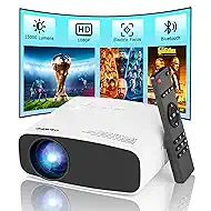 Mini Projector Wired with Bluetooth Audio, Native 720P Supports 4K, Electric Focus & Keystone, Dust-Proof Low Noise, HDMI/USB for Laptop/PC/Stick, for Home Office Classroom Meeting Outdoor Movie
