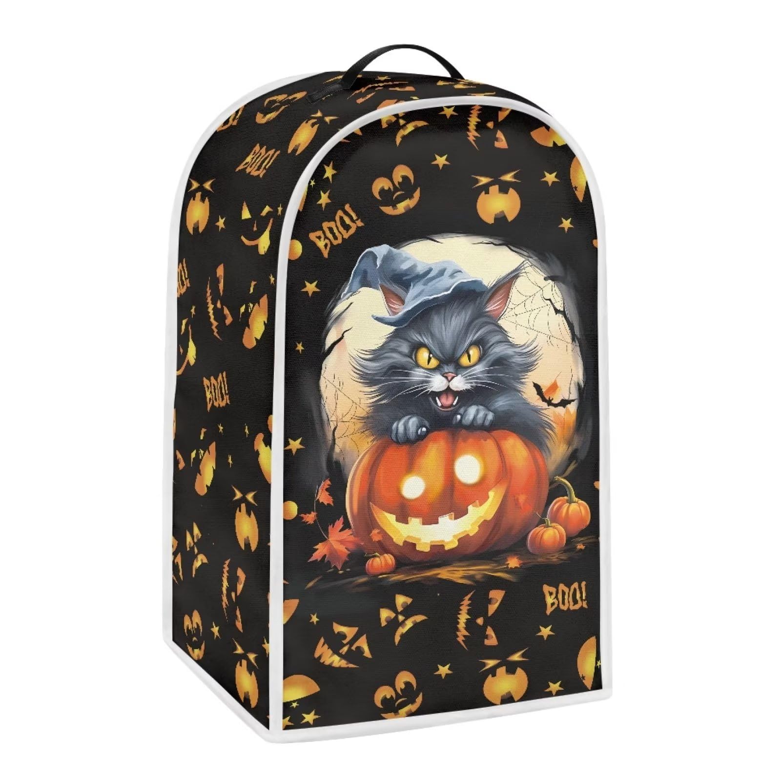 Psesaysky Halloween Cat Pumpkin Blender Cover Fingerprint-Proof Dust-Proof Kitchen Appliance Case Kitchen Appliance Case Halloween Decor on Fridge.com - View 3