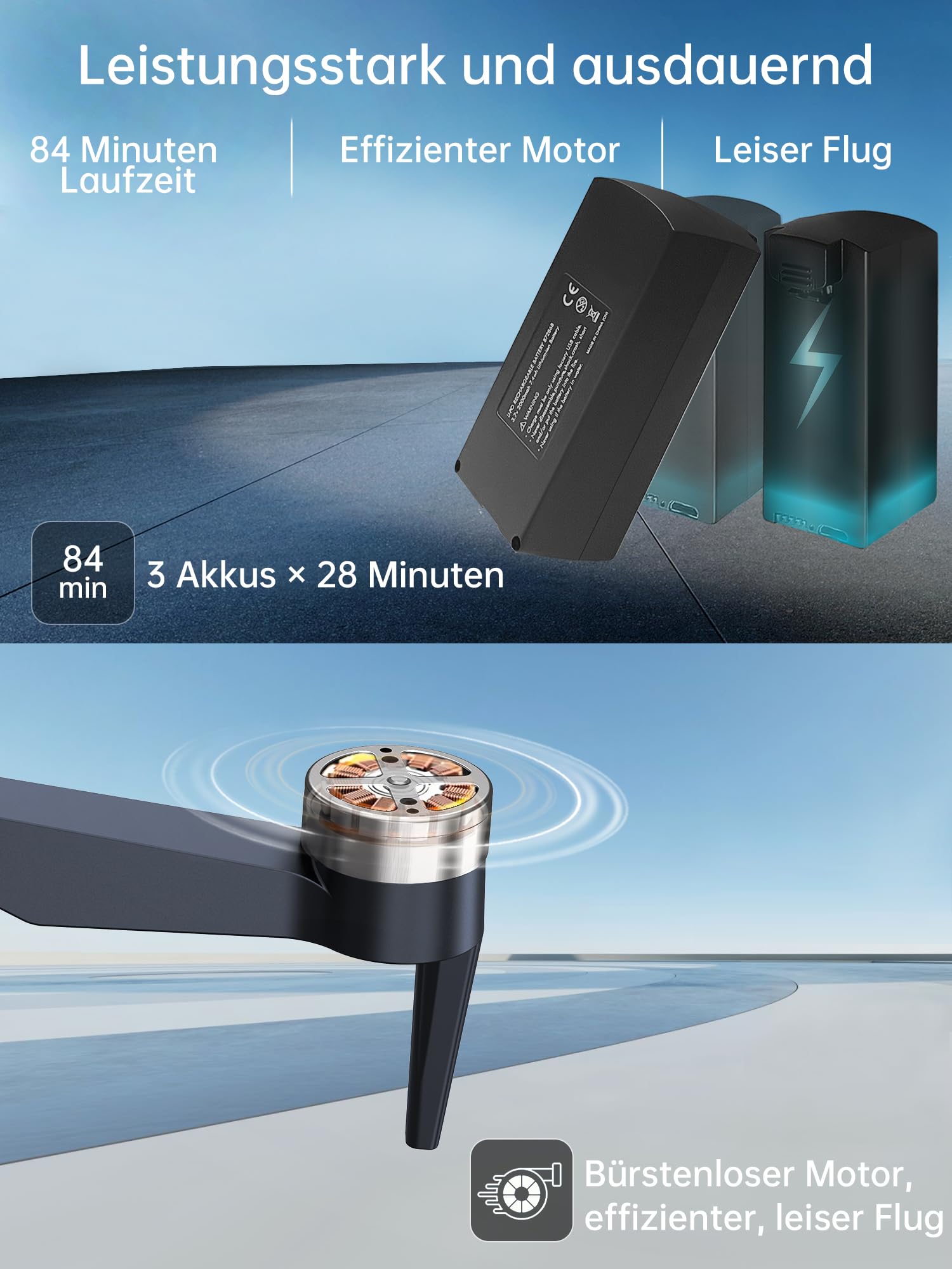 CHUBORY A77 Drohne Mit 4K Kamera - 84min Flugzeit & 800m Reichweite