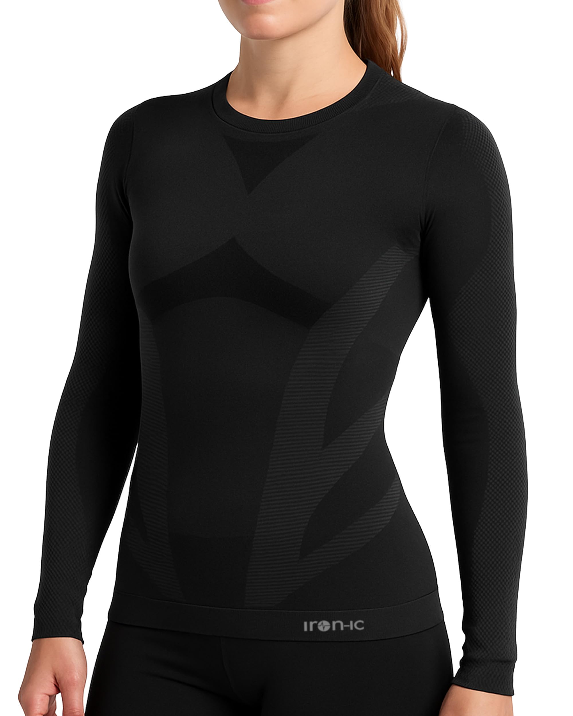 Iron-Ic - T-Shirt Donna Maniche Lunghe Thermo Dry Seamless Traspirante e Calda con Tecnologia I-Soft - Fitting Slim - Art. 212531